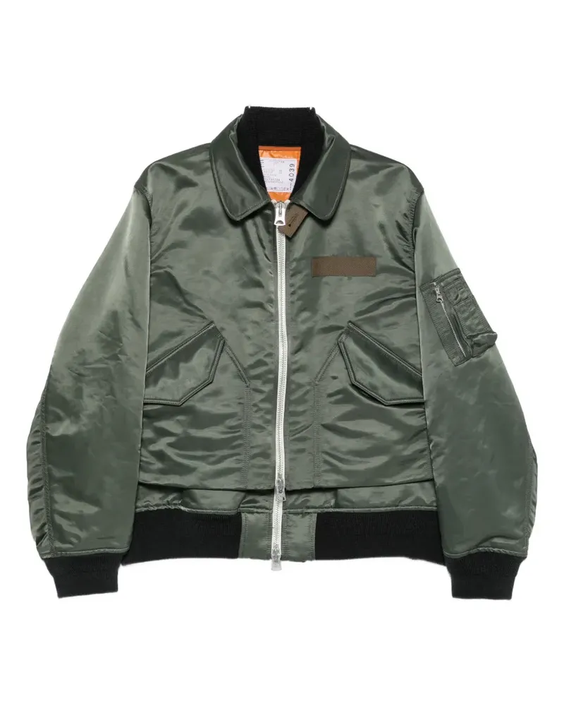 Sacai layered zip-fastening jacket - Grün Grün