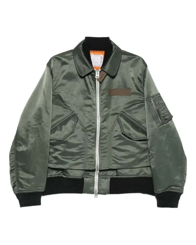 Sacai Jacke im Layering-Look - Grün Grün