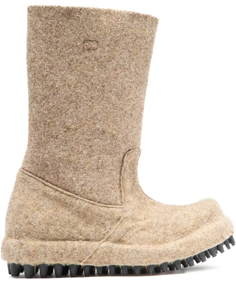 FourTwoFour on Fairfax Butcher felt boots - Nude Nude