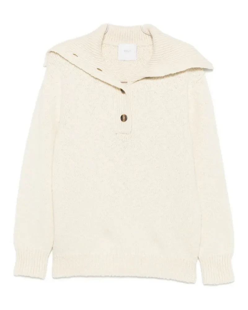 Malo Geknöpfter Pullover mit Matrosenkragen - Nude Nude