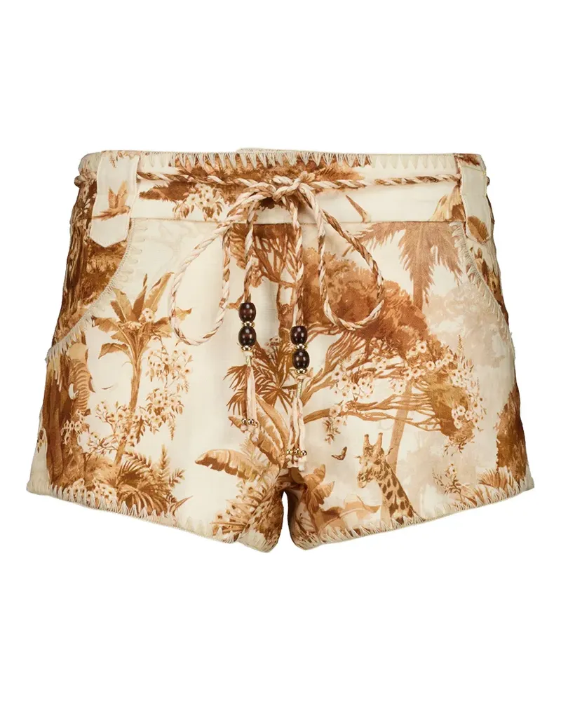Zimmermann safari-print shorts - Braun Braun