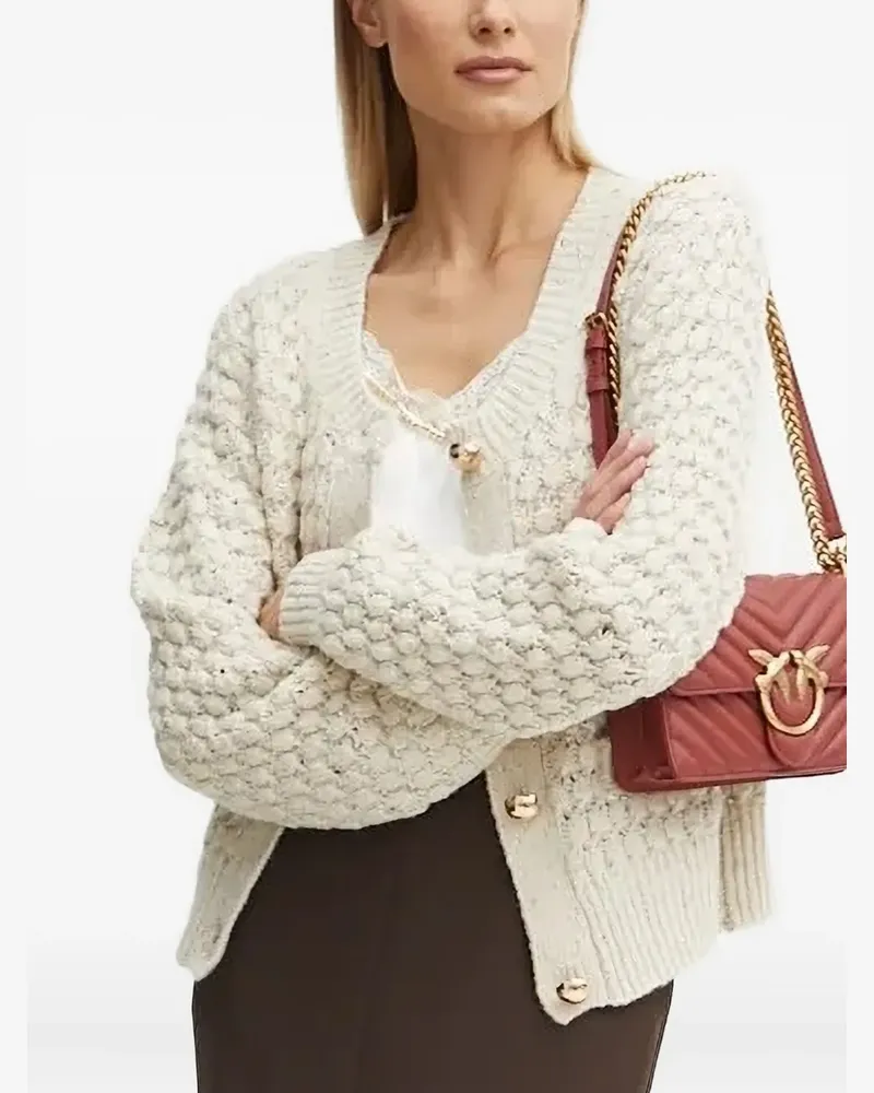 Silvian Heach Strukturierter Cardigan mit Knopfleiste - Nude Nude