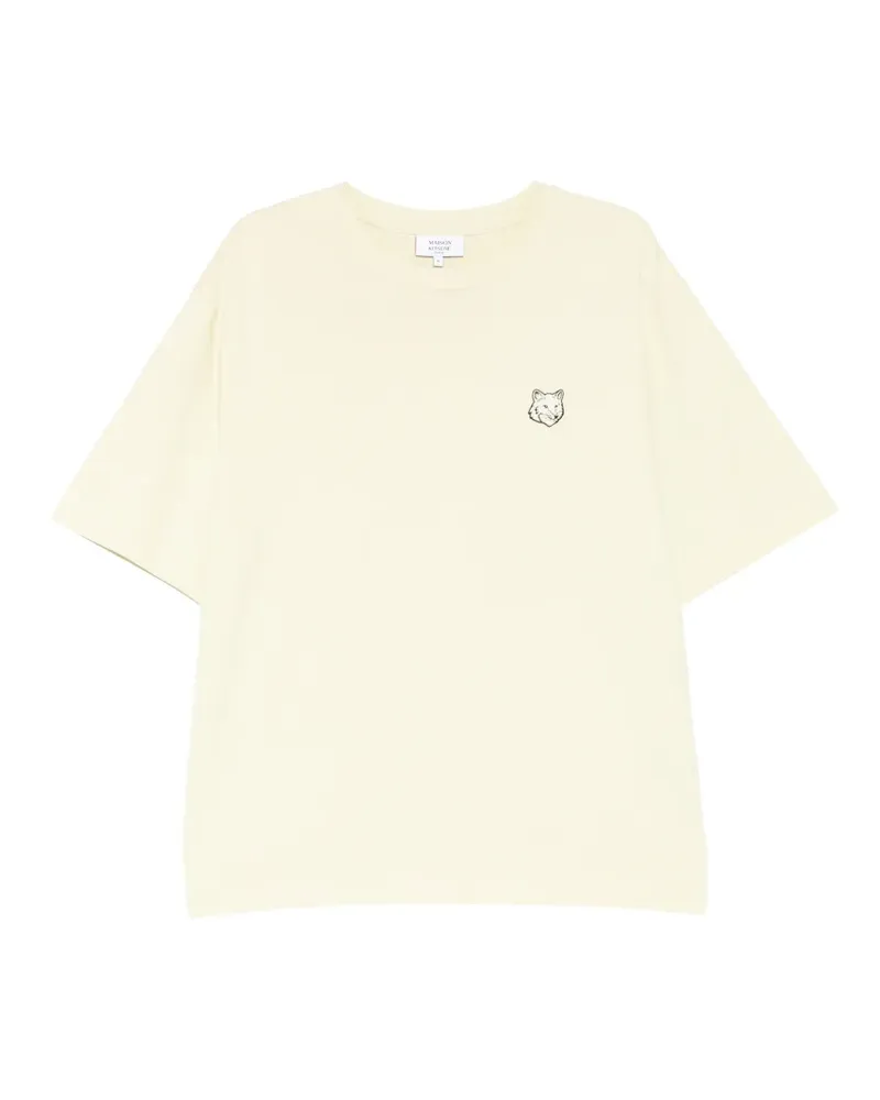 Kitsuné T-Shirt mit Fuchskopf - Gelb Gelb