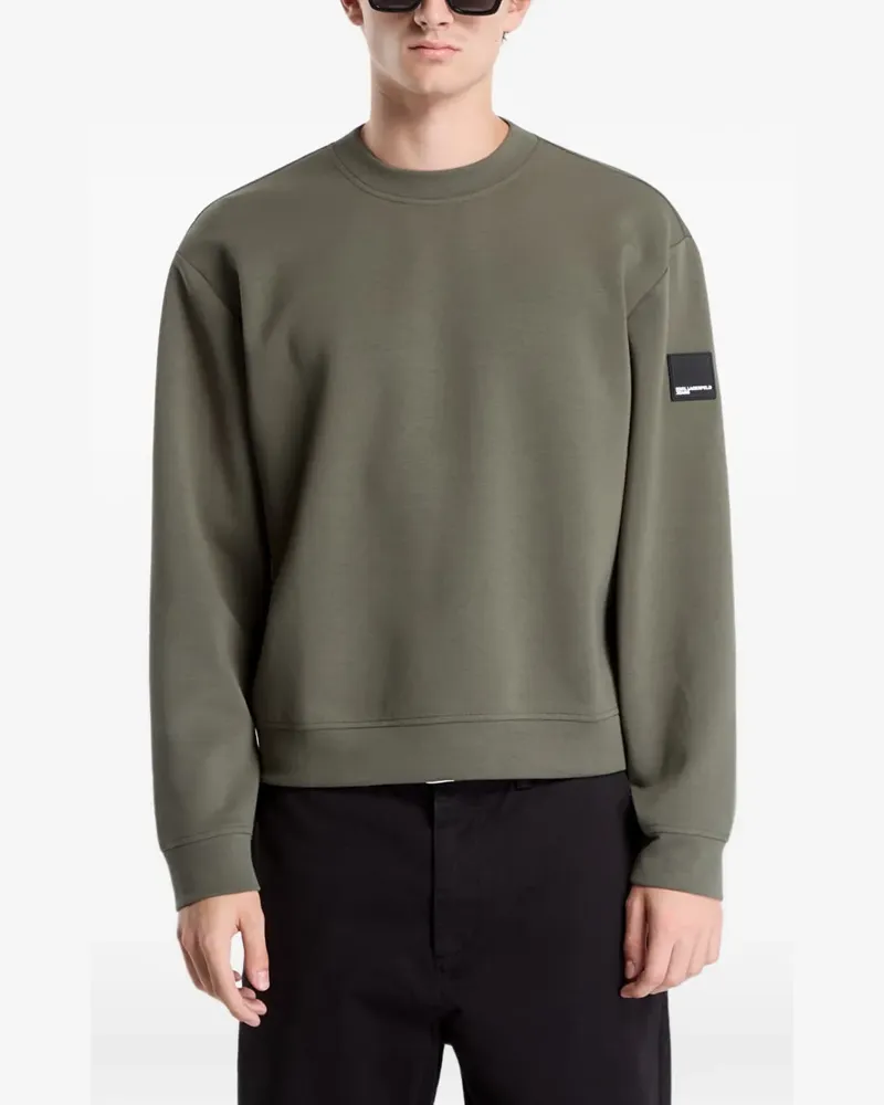 Karl Lagerfeld Sweatshirt mit Logo-Patch - Grün Grün