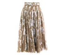 Midirock mit Falten - Grün