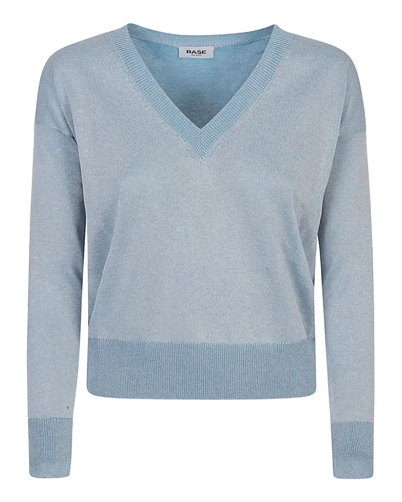BASE Milano V-neck sweater - Blau Blau