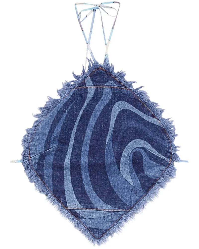 Emilio Pucci Neckholder-Top aus Denim - Blau Blau