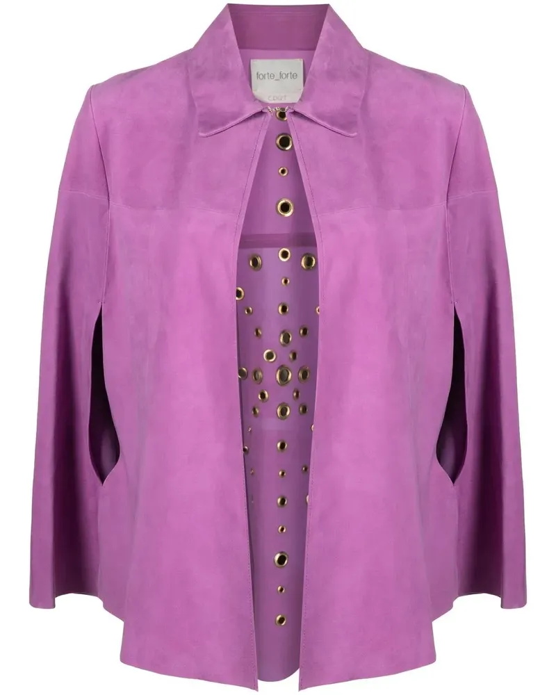 forte_forte Cape aus Wildleder - Violett Violett