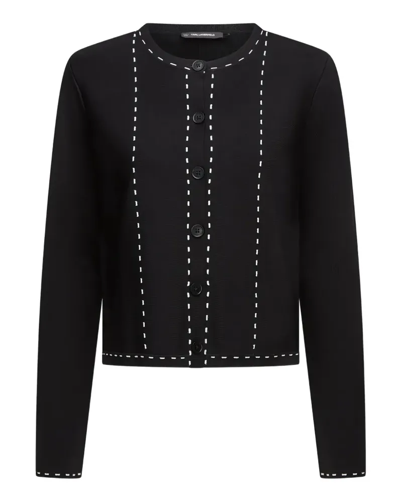 Karl Lagerfeld Cardigan mit Kontrastnähten - Schwarz Schwarz