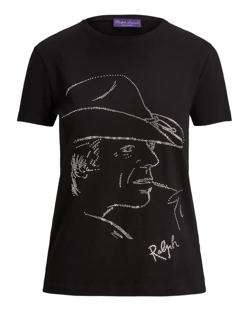 Ralph Lauren embellished-graphic T-shirt - Schwarz Schwarz