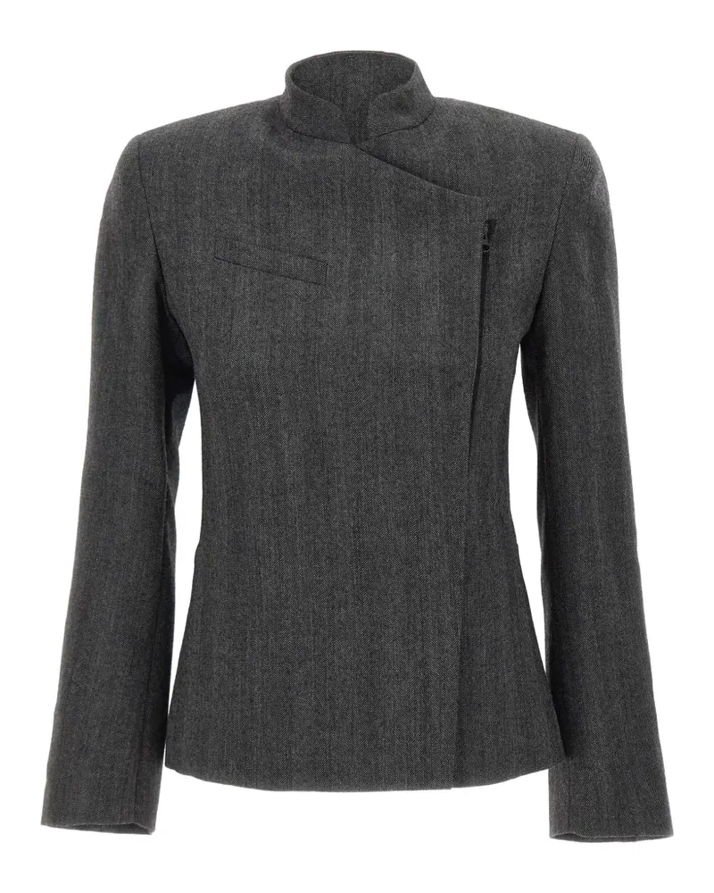 COPERNI Asymmetrische Jacke mit Fischgrätenmuster - Grau Grau