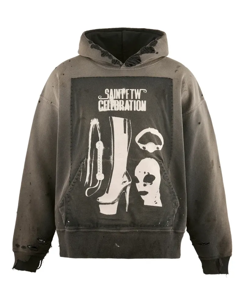 SAINT MXXXXXX graphic hoodie - Schwarz Schwarz