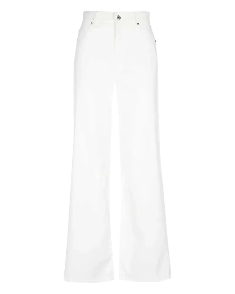 Max Mara Five-Pockets-Jeans mit Logo-Verzierung - Weiß Weiß