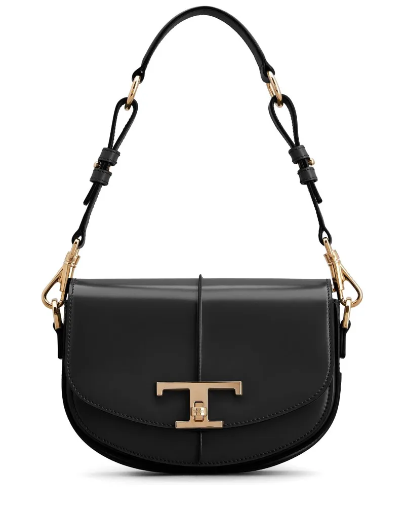 TOD'S Umhängetasche mit Logo-Schild - Schwarz Schwarz