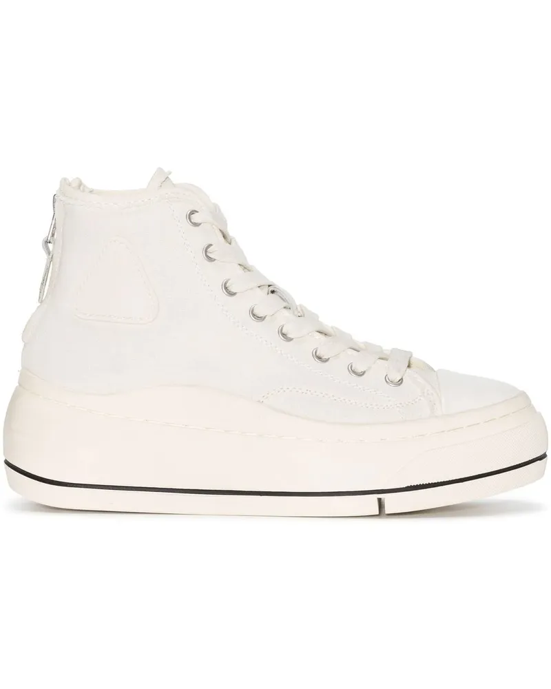 R13 High-Top-Sneakers mit Plateau - Nude Nude