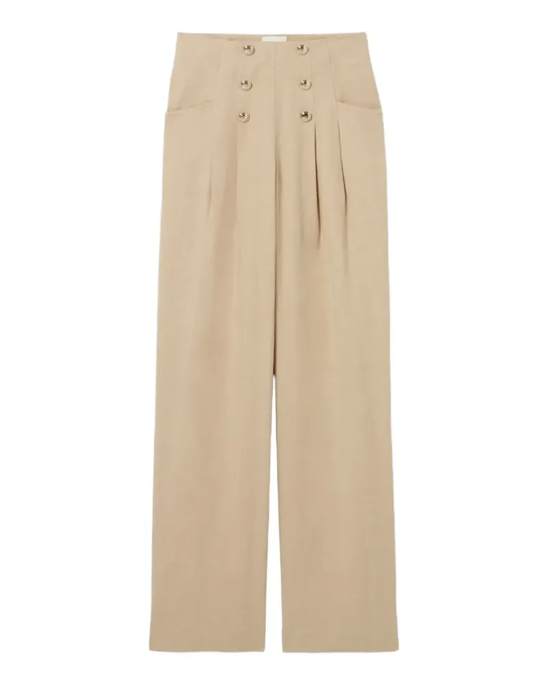 Claudie Pierlot Hose mit Zierknöpfen - Nude Nude