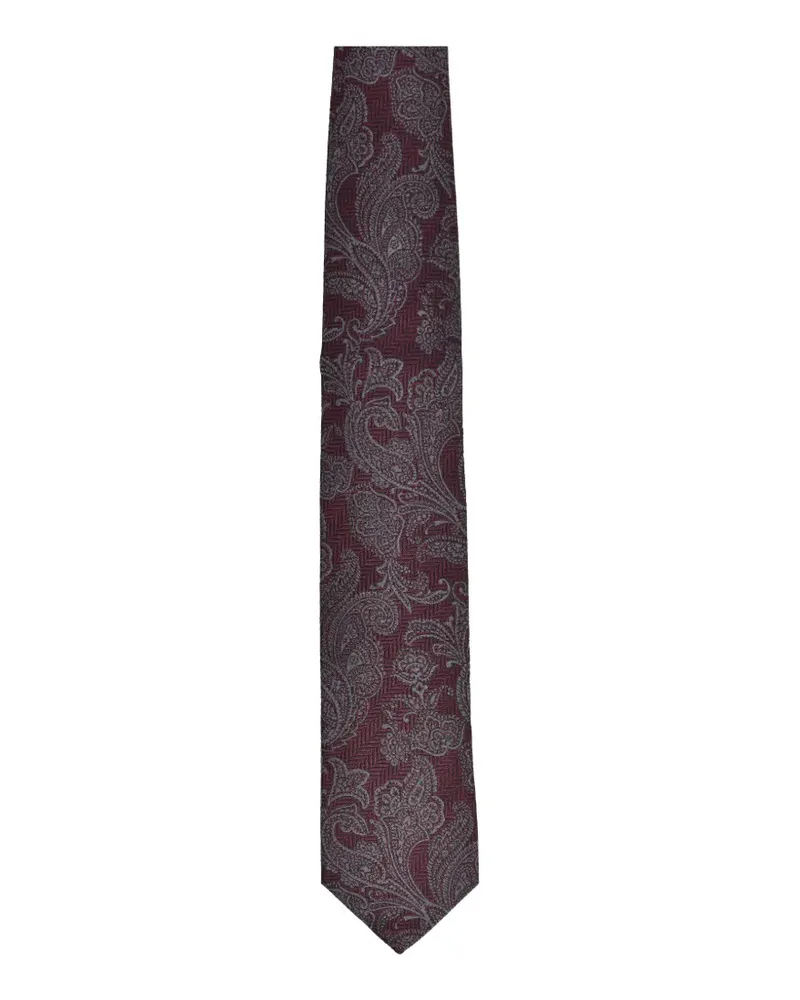 Brunello Cucinelli paisley herringbone-texture tie - Rot Rot