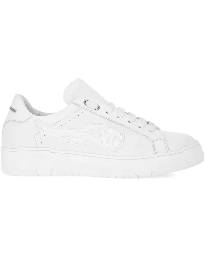 Philipp Plein Sneakers mit Flammen-Logo - Weiß Weiß