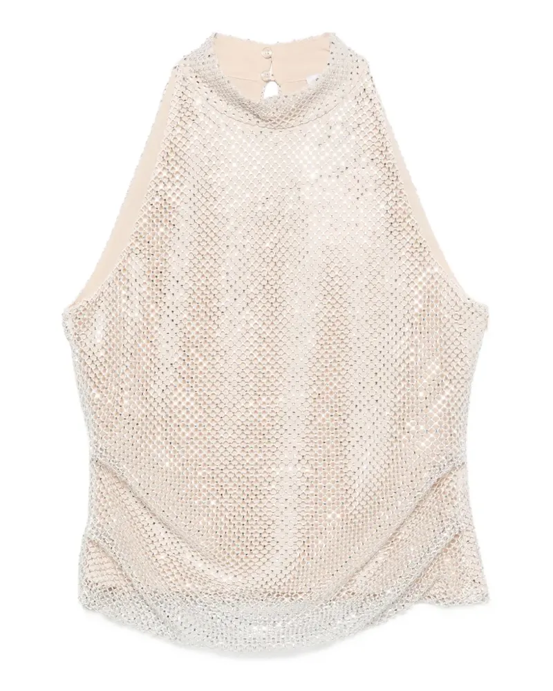 MARELLA crystal-embellished halterneck top - Nude Nude