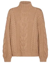 Malo Kaschmirpullover mit Zopfmuster Nude