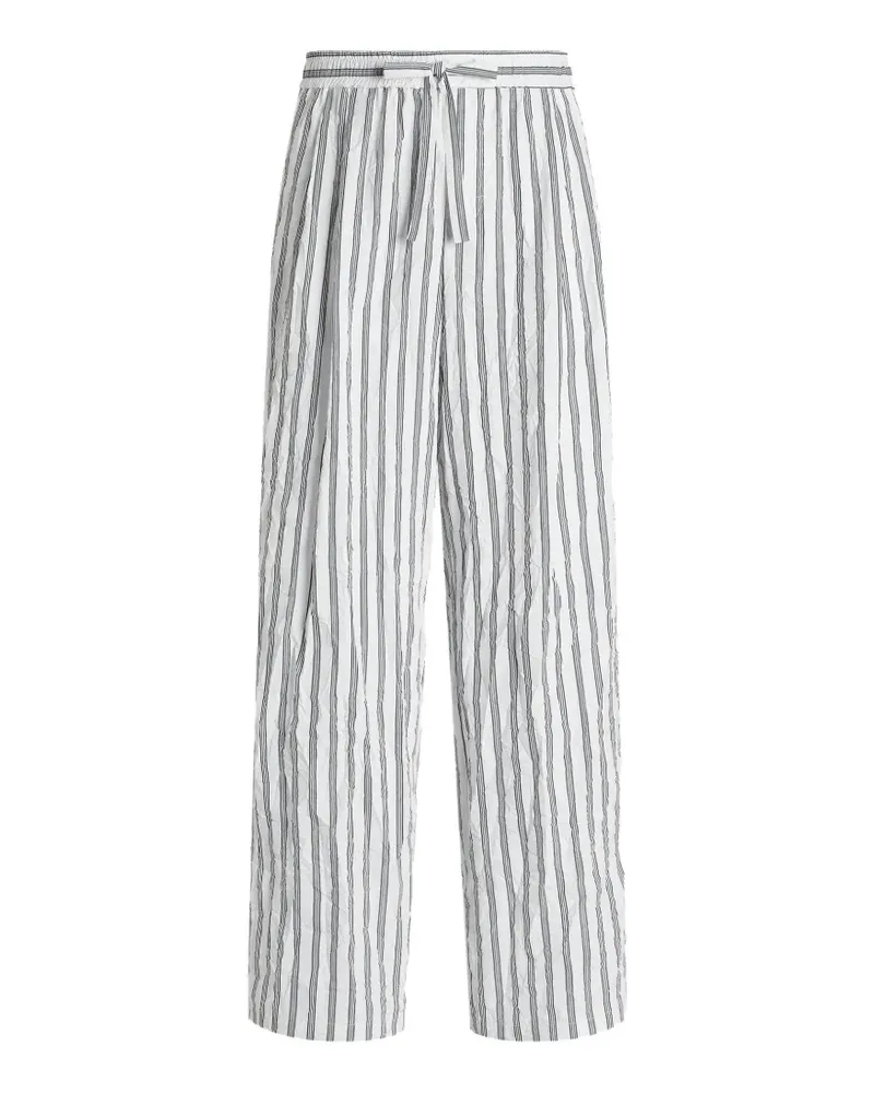 Dolce & Gabbana Gestreifte Lounge-Hose mit Kordelzug - Weiß Weiß