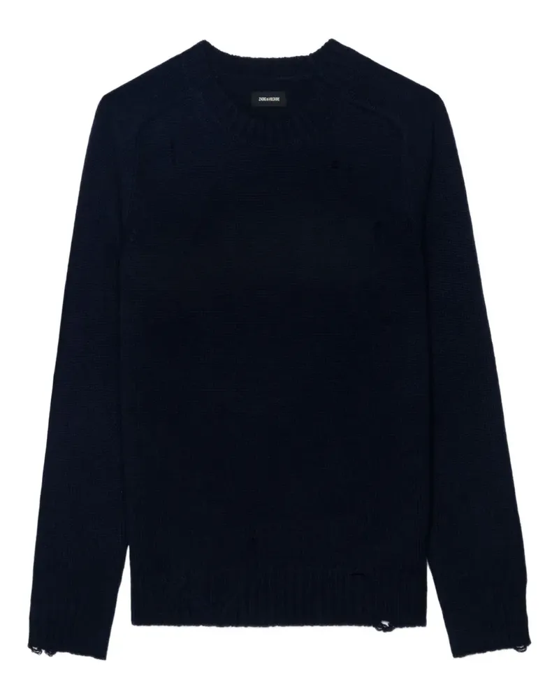 Zadig & Voltaire Pullover im Distressed-Look - Blau Blau