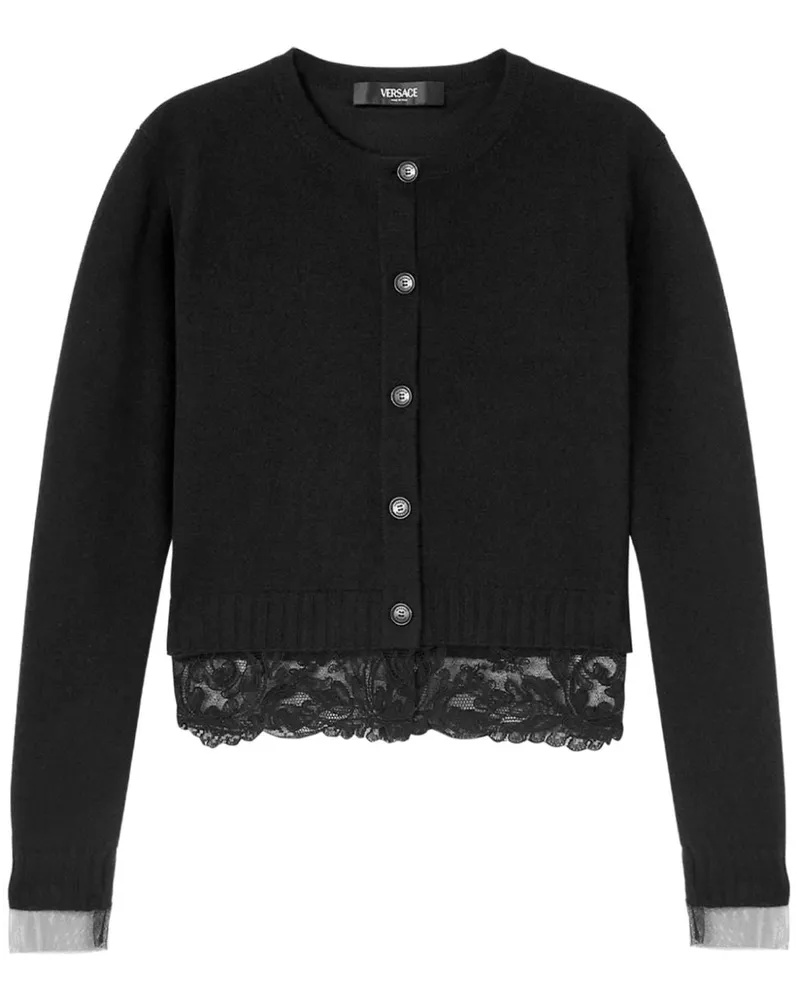 Versace Cardigan aus Barocco-Spitze - Schwarz Schwarz