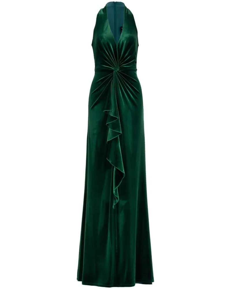 Tadashi Shoji Cider Samt-Abendkleid mit Twist-Drapierung - Grün Grün