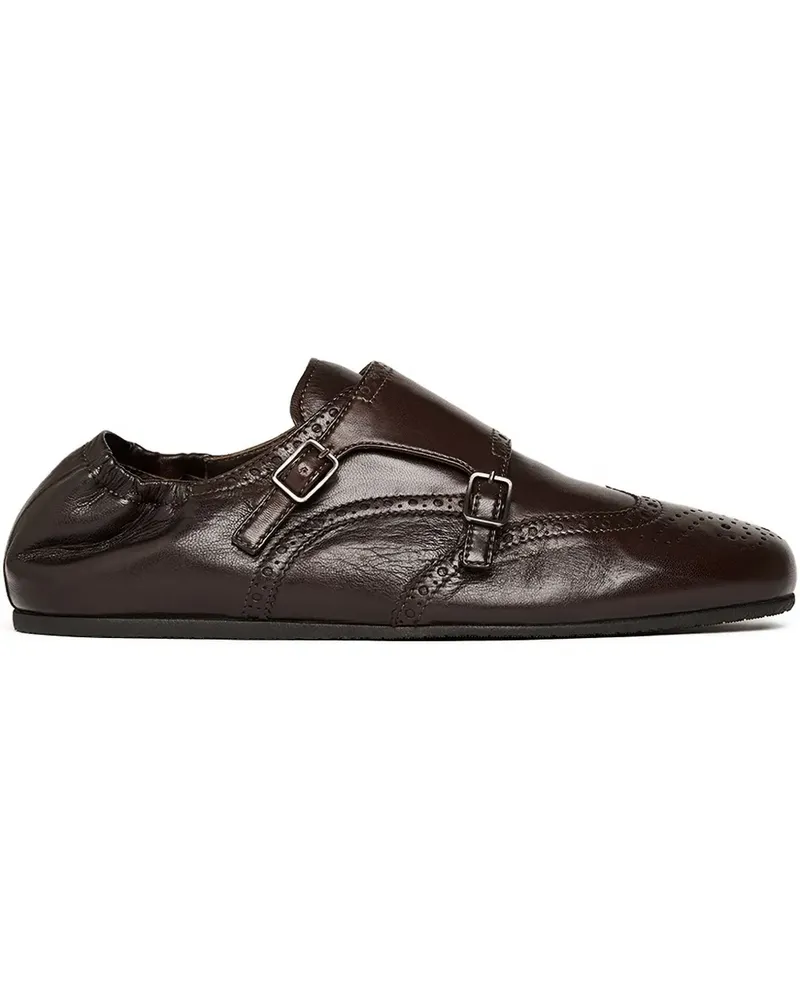 Scarosso Johnny Monk-Schuhe mit Schnalle - Braun Braun