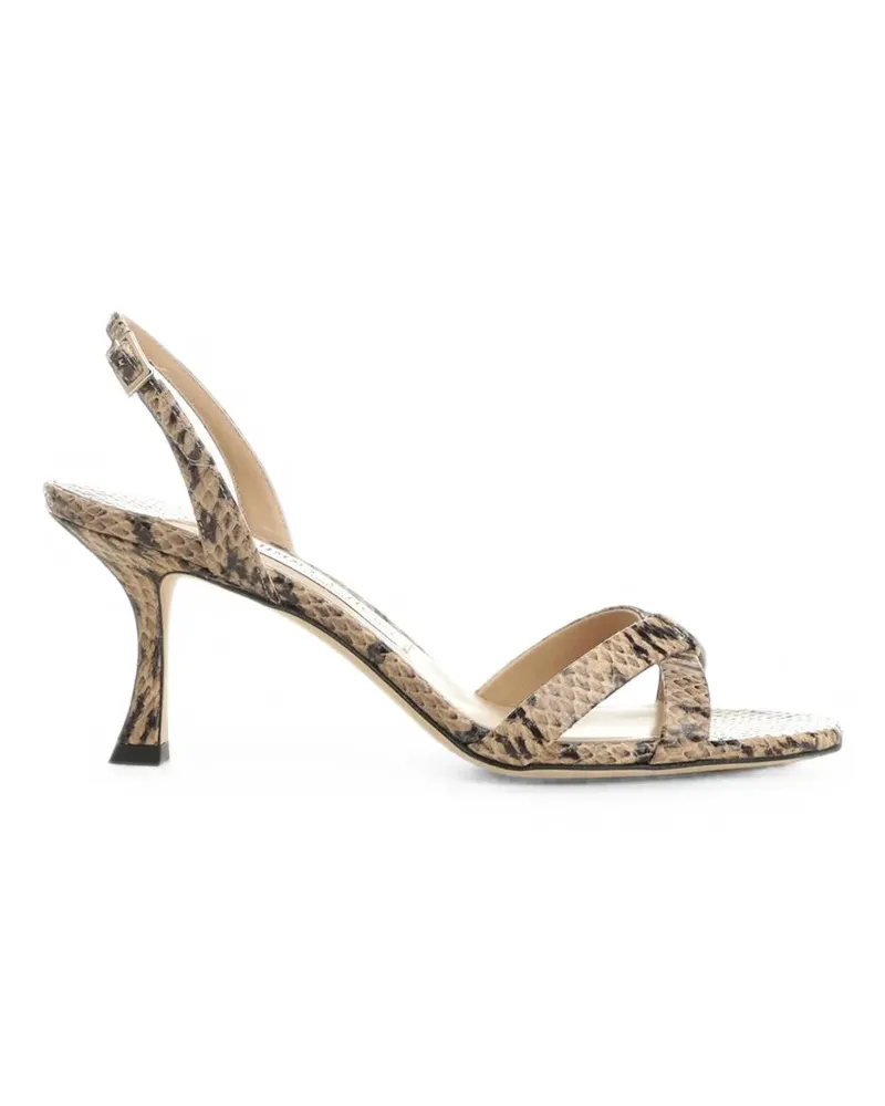 Jimmy Choo Elsy Sandalen mit Schlangenleder-Optik - Nude Nude