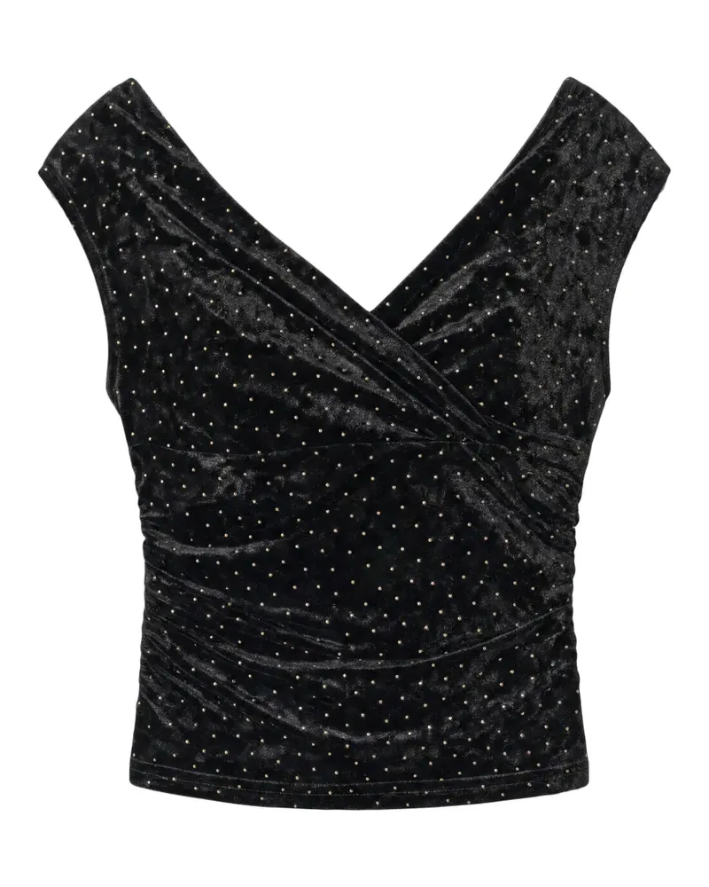 Reformation Lauryn Strickoberteil mit Nieten - Schwarz Schwarz