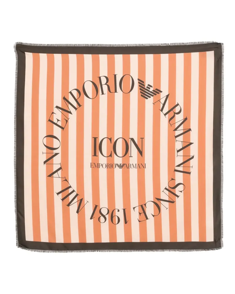 Emporio Armani striped fringed scarf - Rosa Rosa