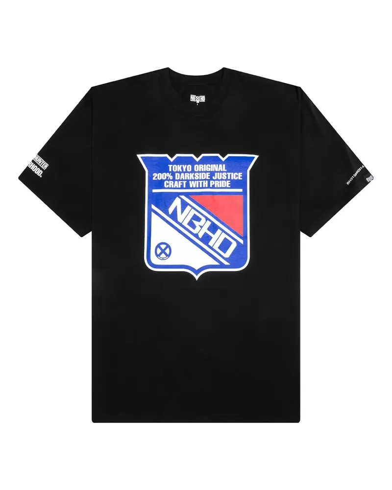 Neighborhood T-Shirt mit Totenkopf-Logo - Schwarz Schwarz