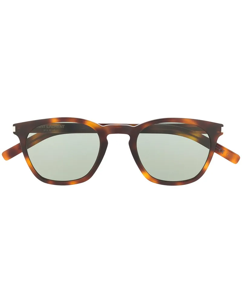 Saint Laurent Sonnenbrille mit eckigem Gestell - Braun Braun