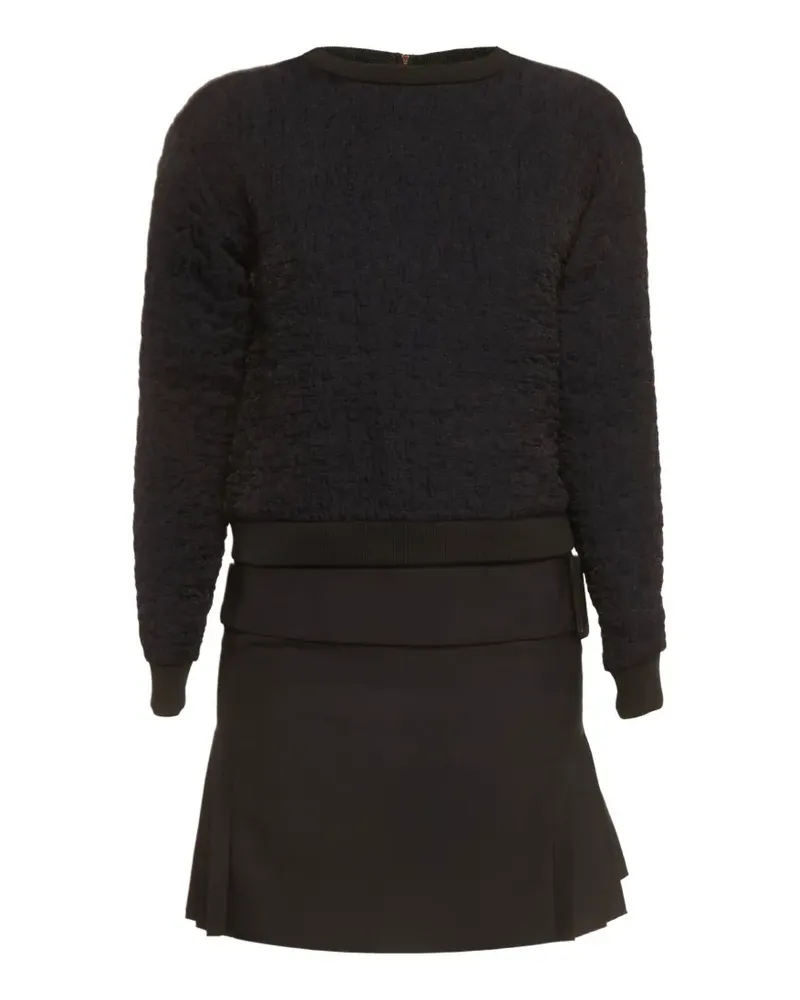 Victoria Beckham sweater overlay mini dress - Blau Blau