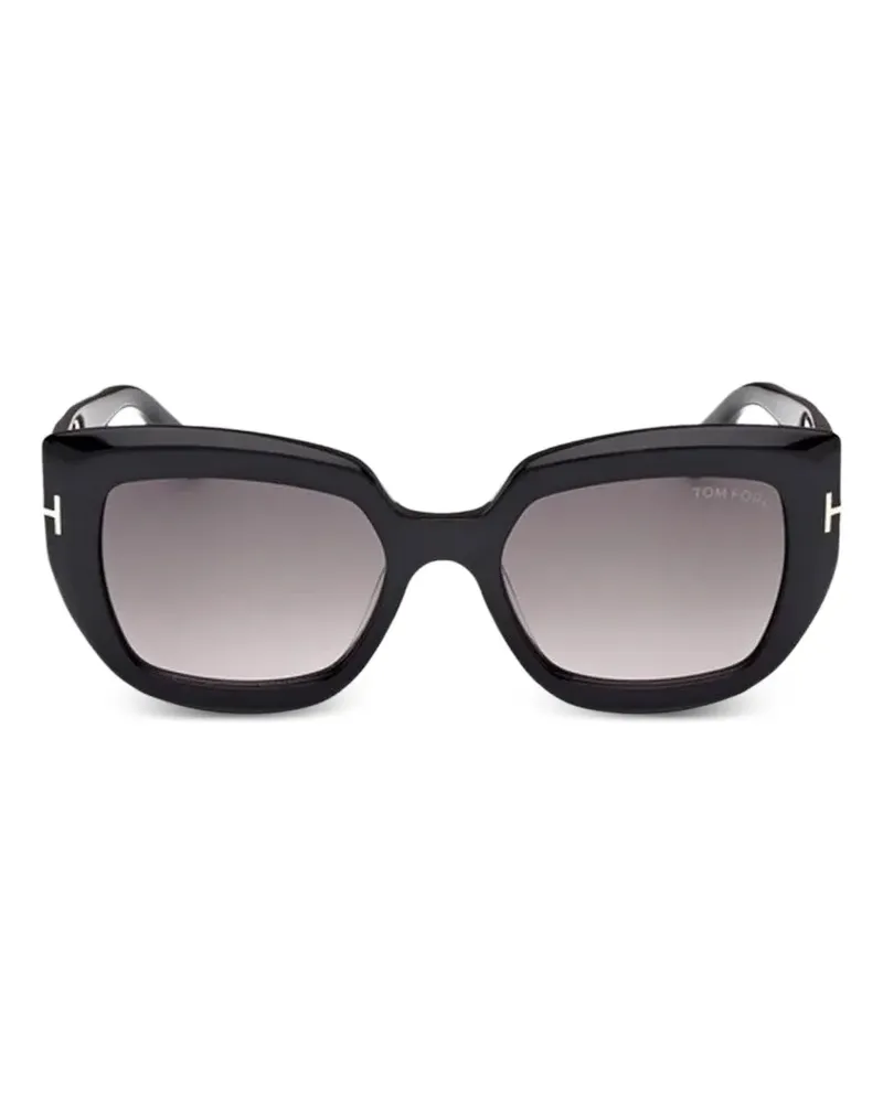 Tom Ford Runde Sonnenbrille mit Farbverlauf - Schwarz Schwarz
