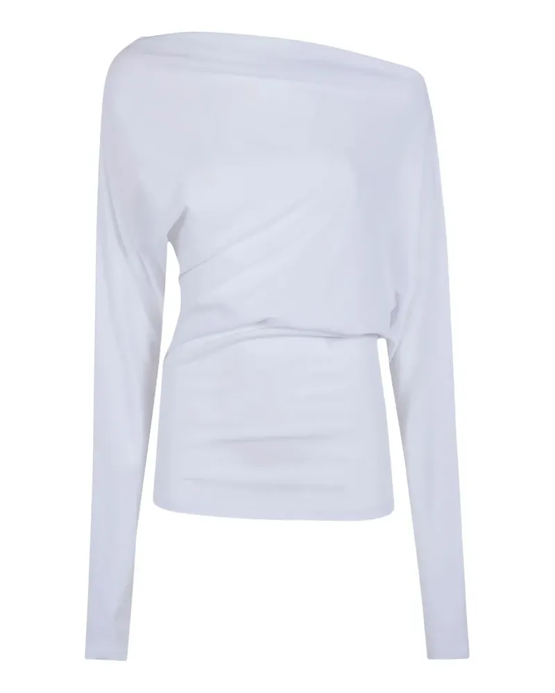Ann Demeulemeester Oberteil mit asymmetrischen Schultern - Weiß Weiß