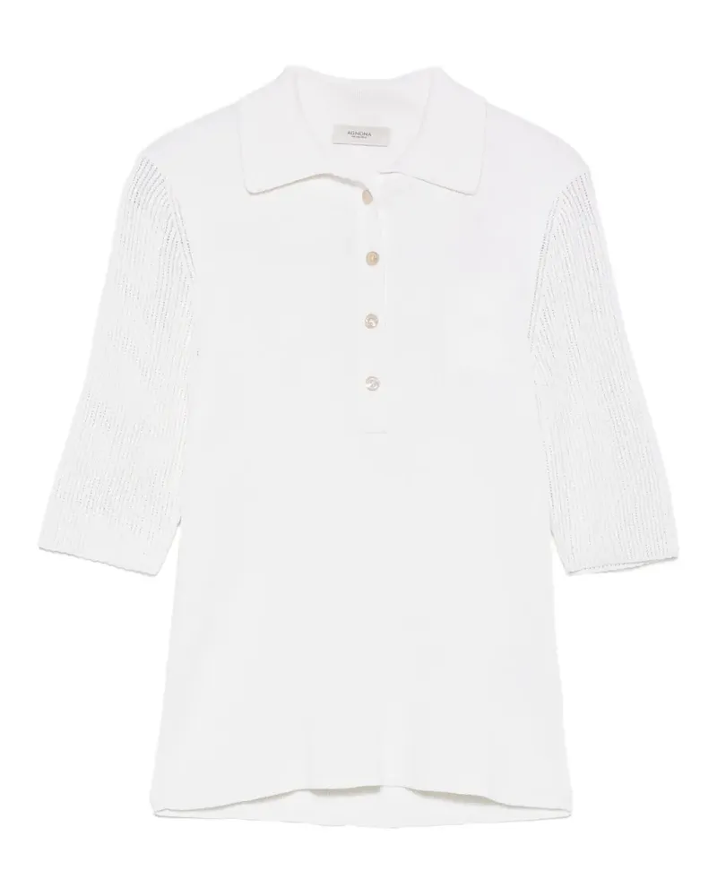 AGNONA knitted polo shirt - Weiß Weiß