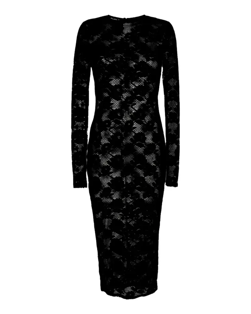 Fleur Du Mal Le Stretch Minikleid aus Spitze - Schwarz Schwarz
