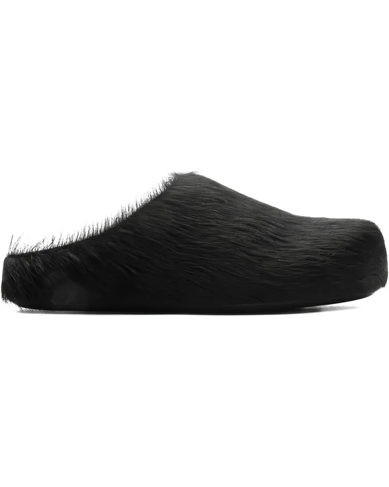 Marni Fussbett Slipper aus Leder - Schwarz Schwarz
