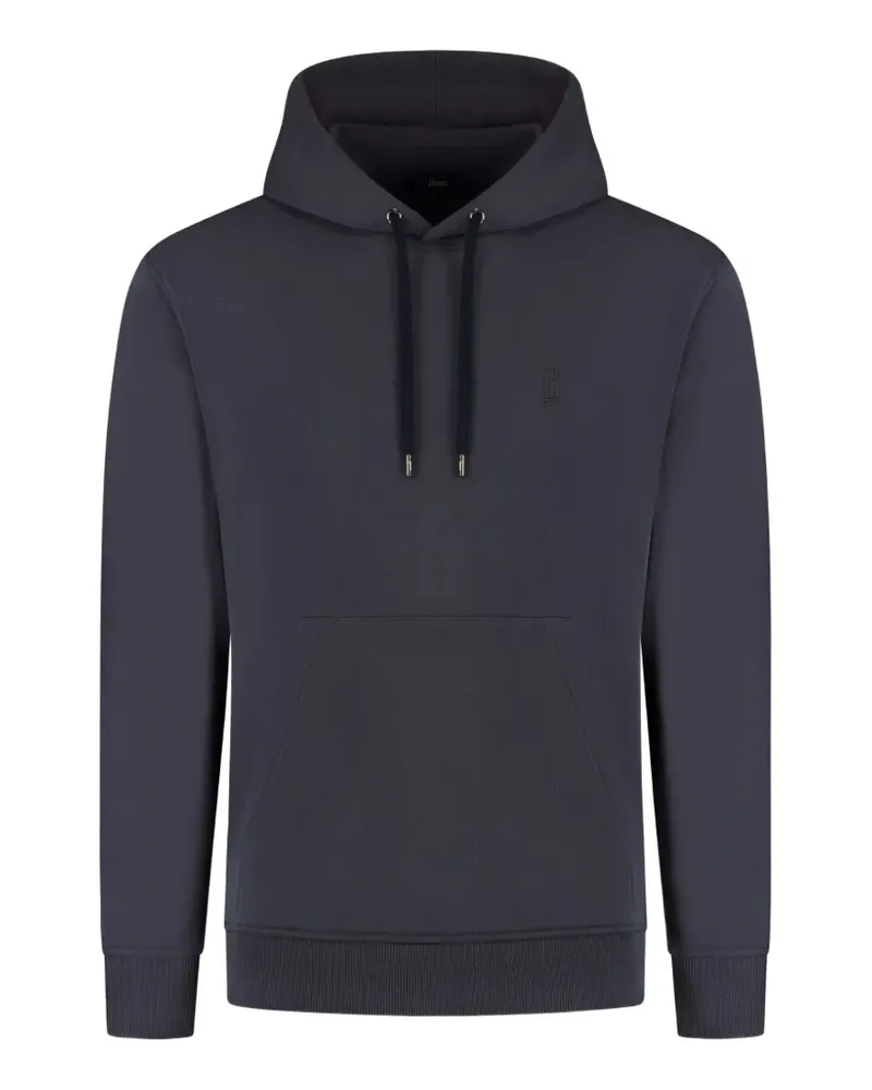 Herno Felpa logo-embroidered drawstring hoodie - Grau Grau