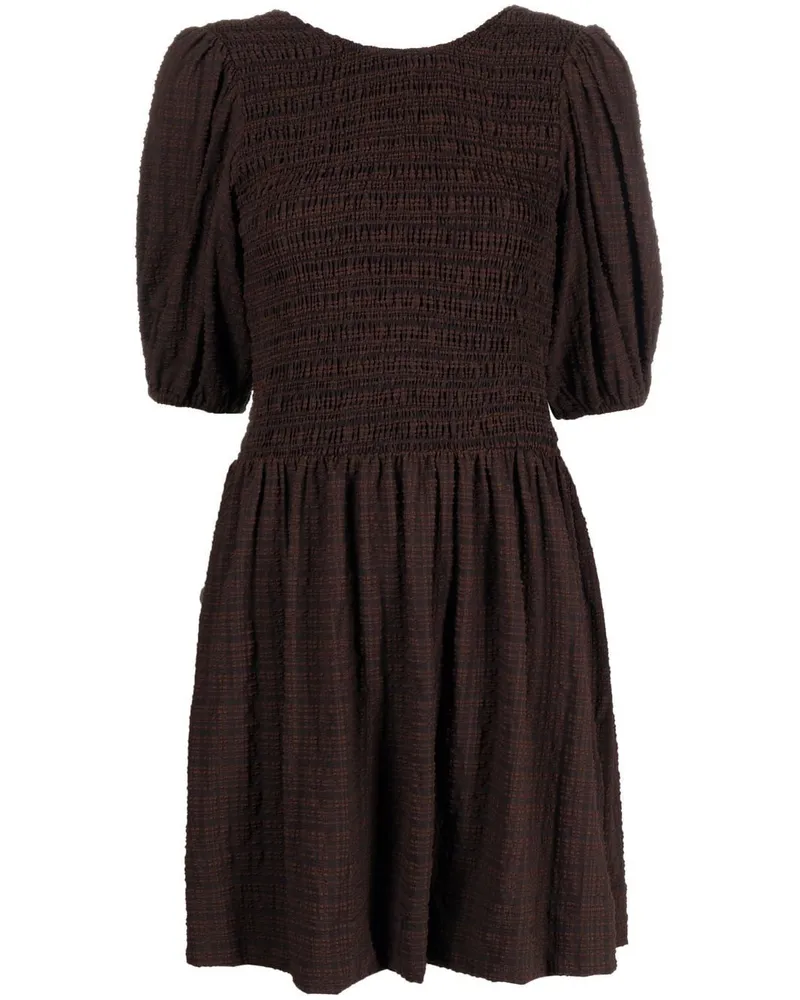 Ganni Gesmoktes Minikleid - Braun Braun
