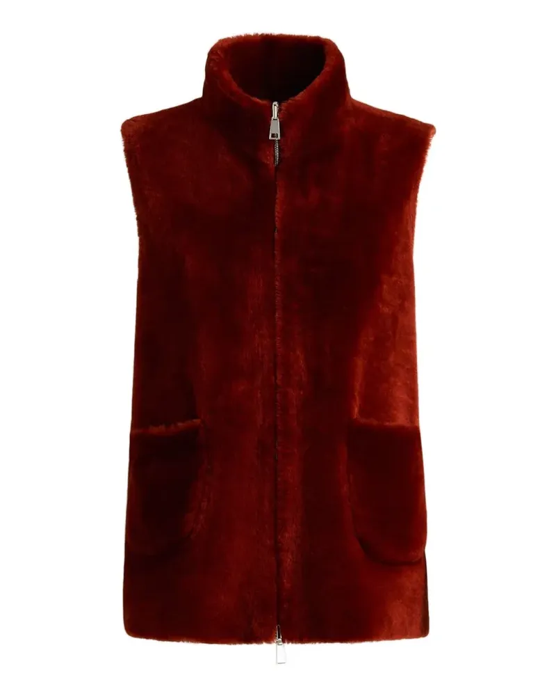 Kiton Wendbare Shearling-Jacke - Rot Rot