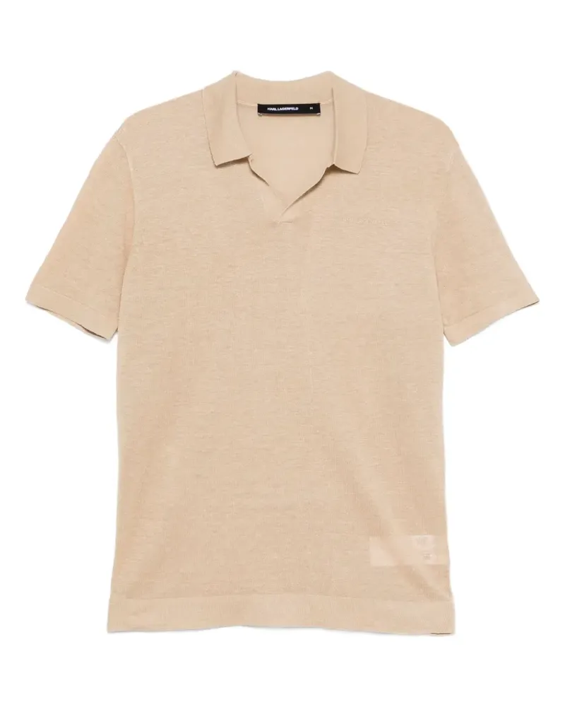 Karl Lagerfeld T-Shirt mit Poloshirtkragen - Nude Nude