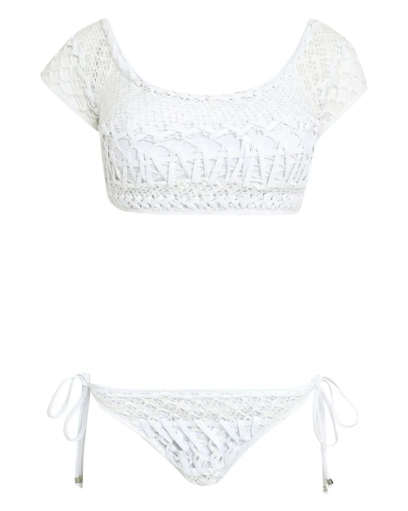 Amir Slama Bikini im Layering-Look - Weiß Weiß
