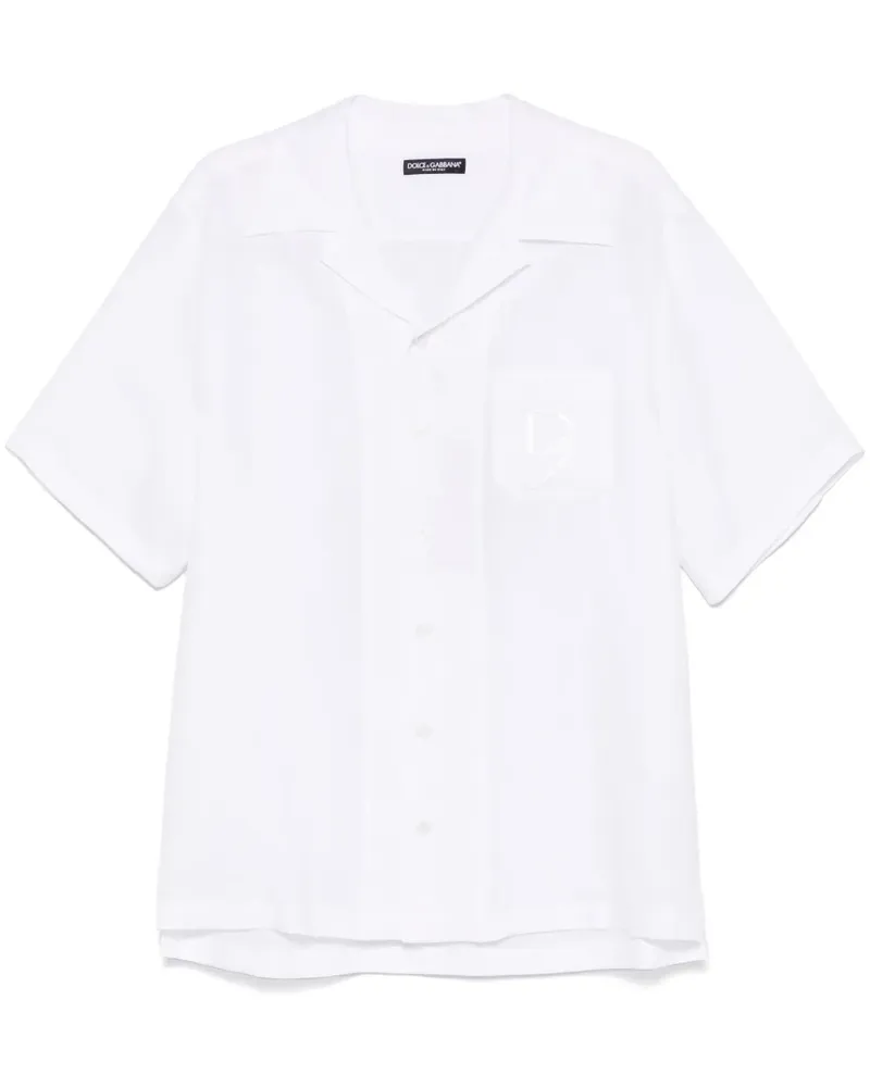 Dolce & Gabbana Hemd mit Logo-Stickerei - Weiß Weiß