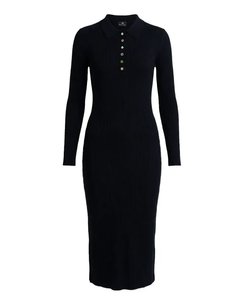 Paul Smith Midikleid mit Knöpfen - Schwarz Schwarz