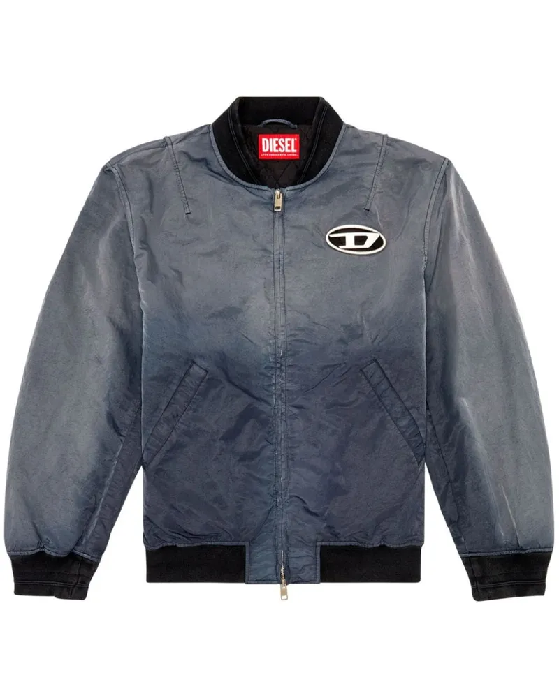 Diesel J-Kepes Bomberjacke mit Logo-Schild Grau