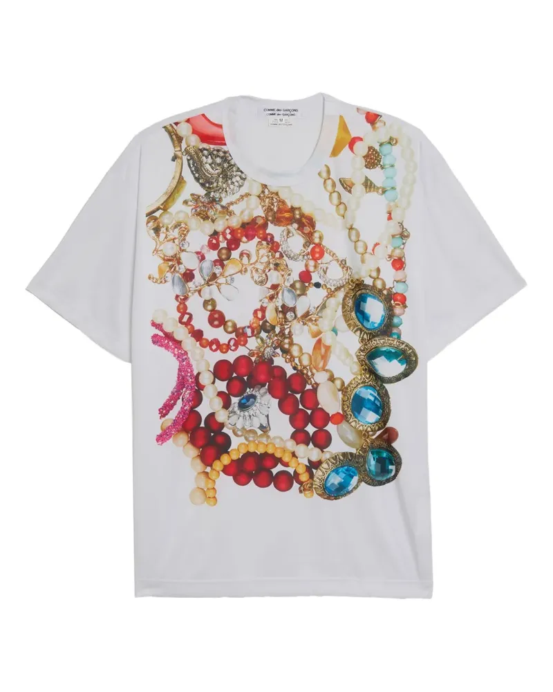 Comme des Garçons T-Shirt mit glattem Print - Weiß Weiß