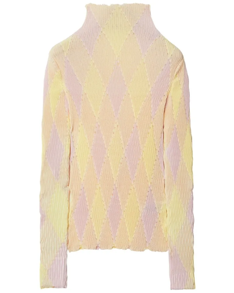 Burberry Intarsien-Pullover mit Stehkragen - Gelb Gelb